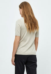 Minus MSLima Rullekrave Strik T-Shirt 9015M Sand Gray Melange