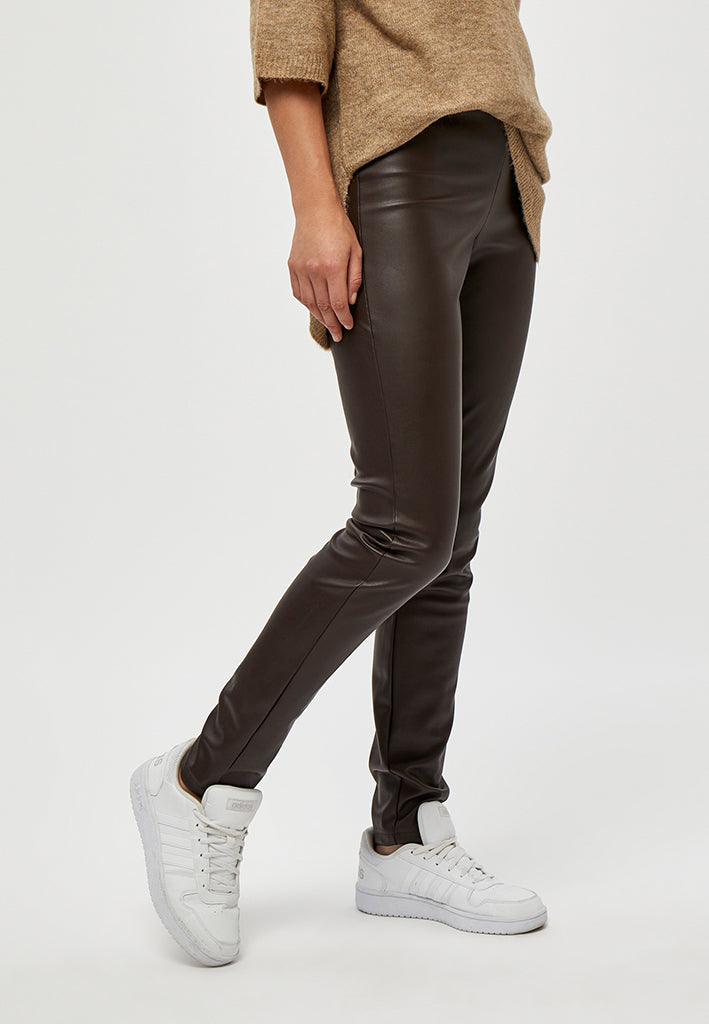 Peppercorn PCLinette PU Leggings Leggings 5661 SLATE BROWN