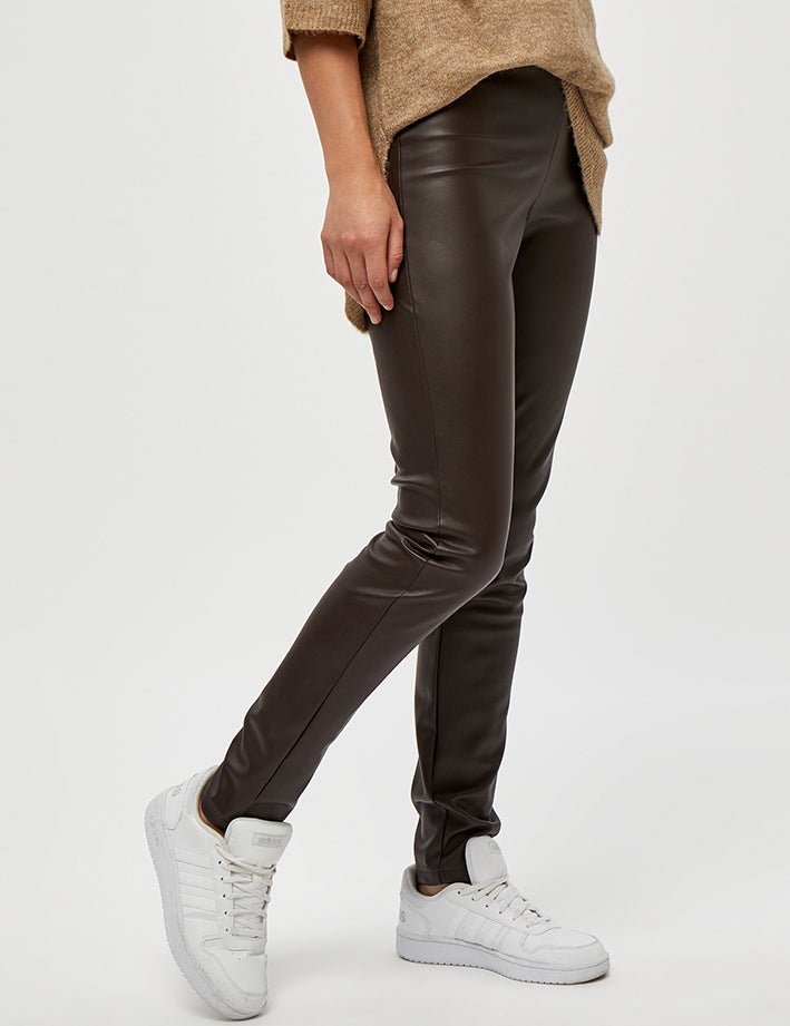 Peppercorn PCLinette PU Leggings Leggings 5661 SLATE BROWN