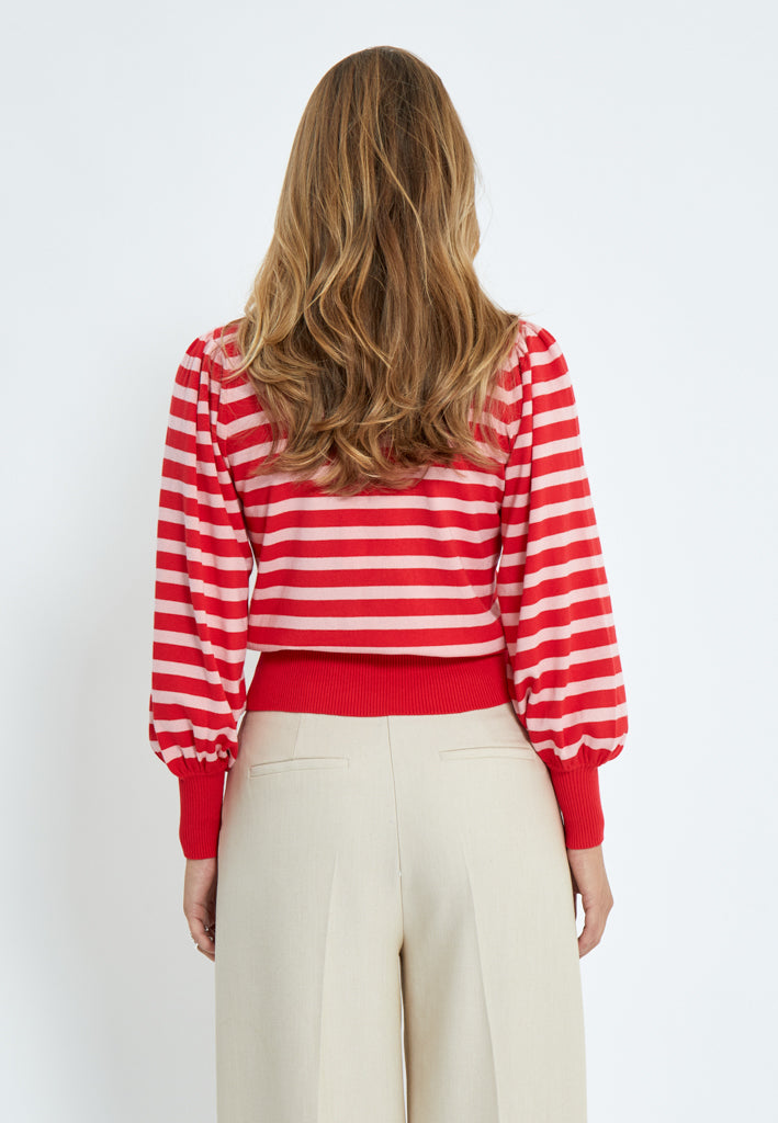 Minus Liva Long Sleeve Pullover Pullover 4175S Tomato Striped