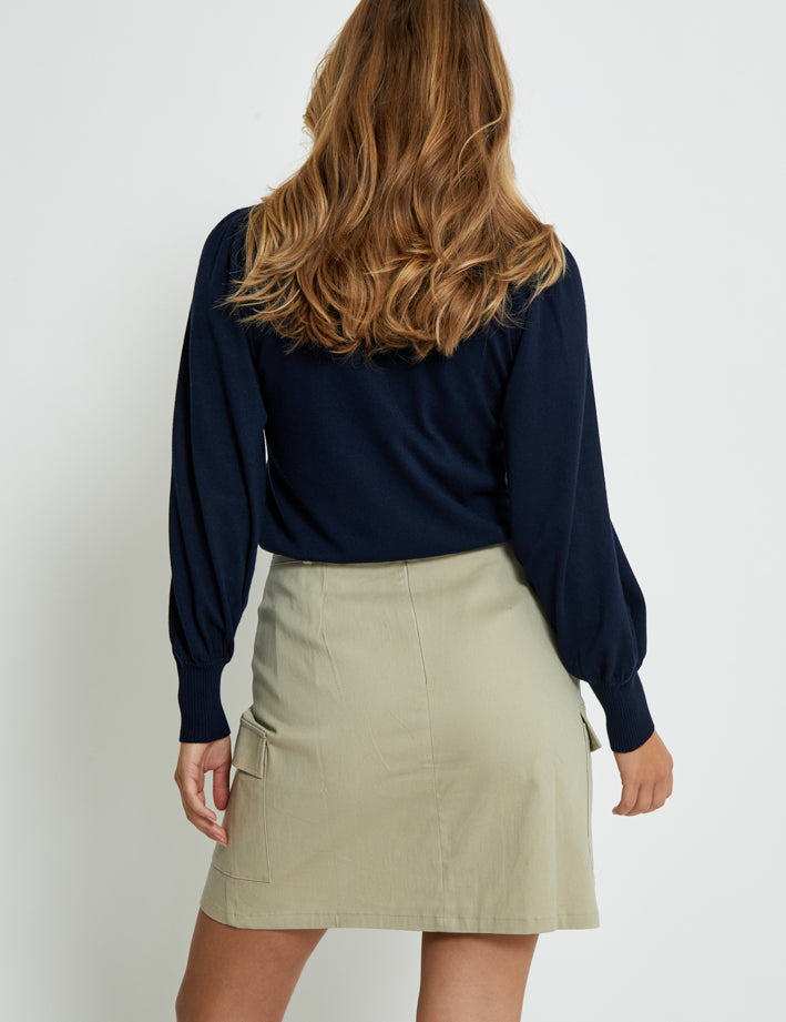 Minus Liva Long Sleeve Pullover Pullover 542 Black Iris Solid
