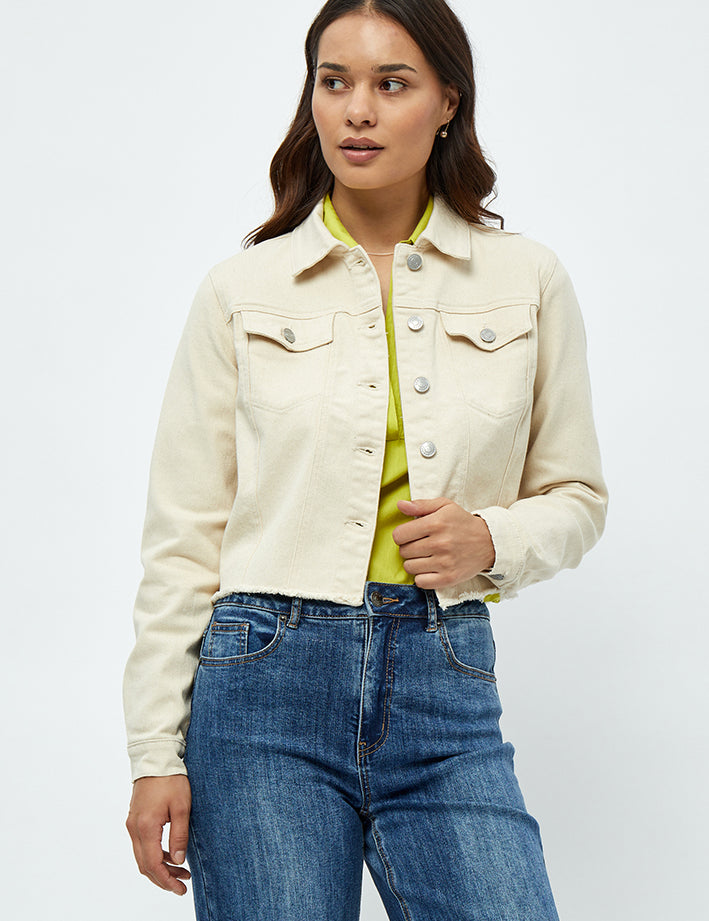 Desires DSLola Cropped Denim Jakke Jakker 0011 Gardenia