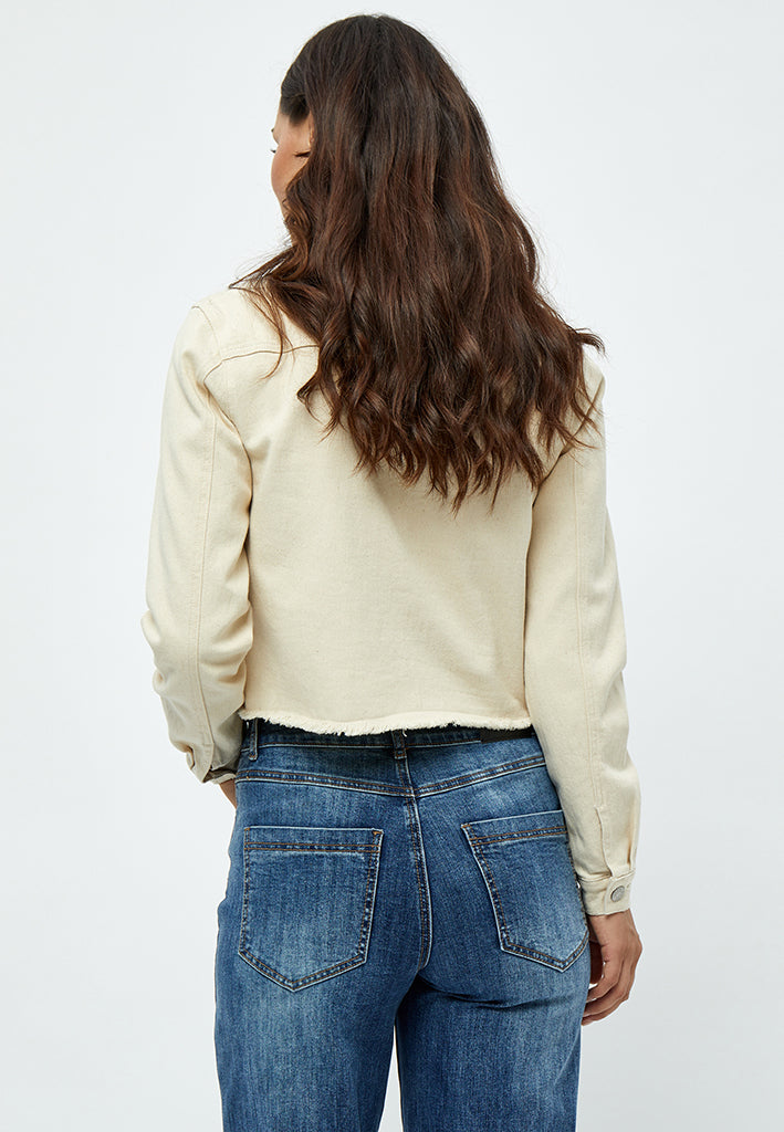 Desires DSLola Cropped Denim Jakke Jakker 0011 Gardenia