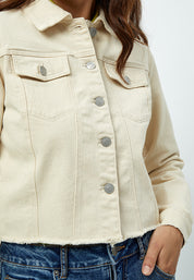 Desires DSLola Cropped Denim Jakke Jakker 0011 Gardenia