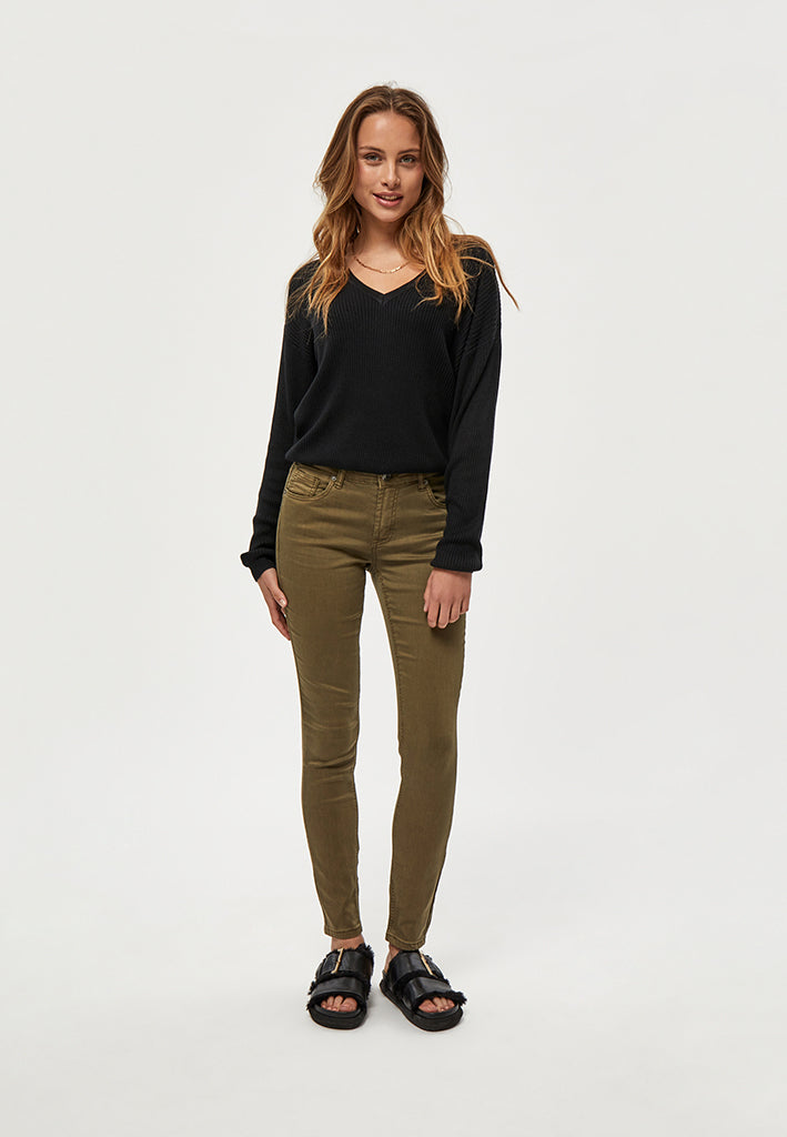 Desires DSLola Garment Dye MW Bukser Jeans 3611 Military Olive