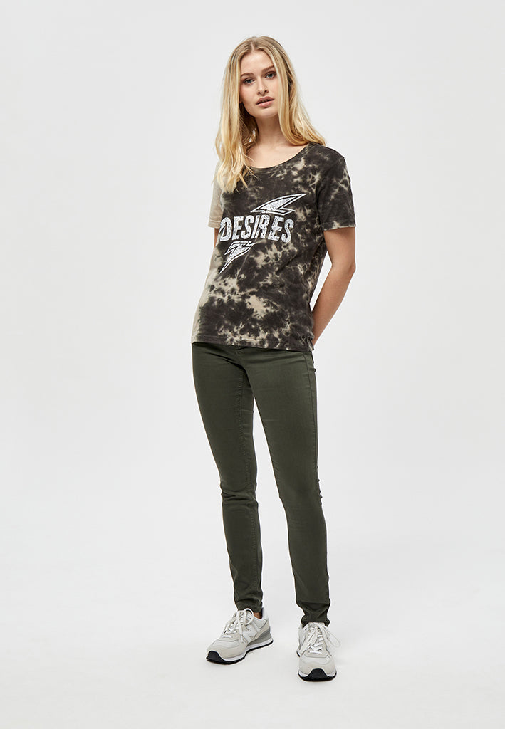 Desires DSLola Garment Dye MW Bukser Jeans 3655 Beluga Green