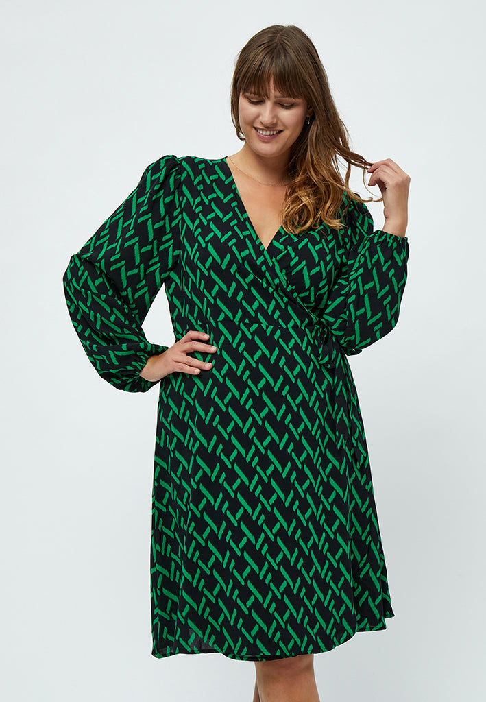 Peppercorn Lou Slå-om Kjole Curve Kjoler 3205P Bright Green Print