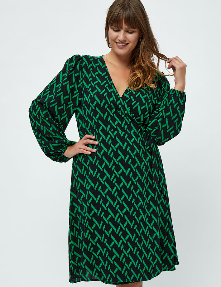 Peppercorn Lou Slå-om Kjole Curve Kjoler 3205P Bright Green Print