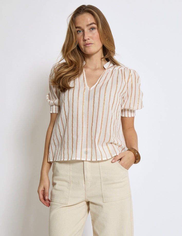 Minus MSAleka Blouse Bluser 235 Cloud Dancer