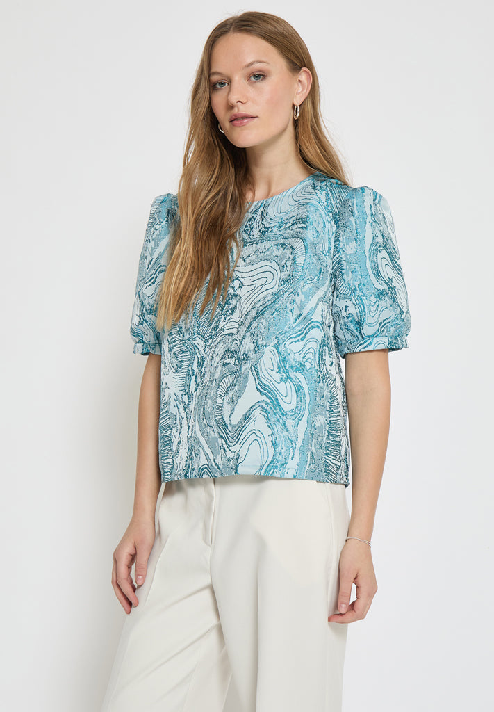 Minus MSAlika Bluse Bluser 2061 LAKE BLUE