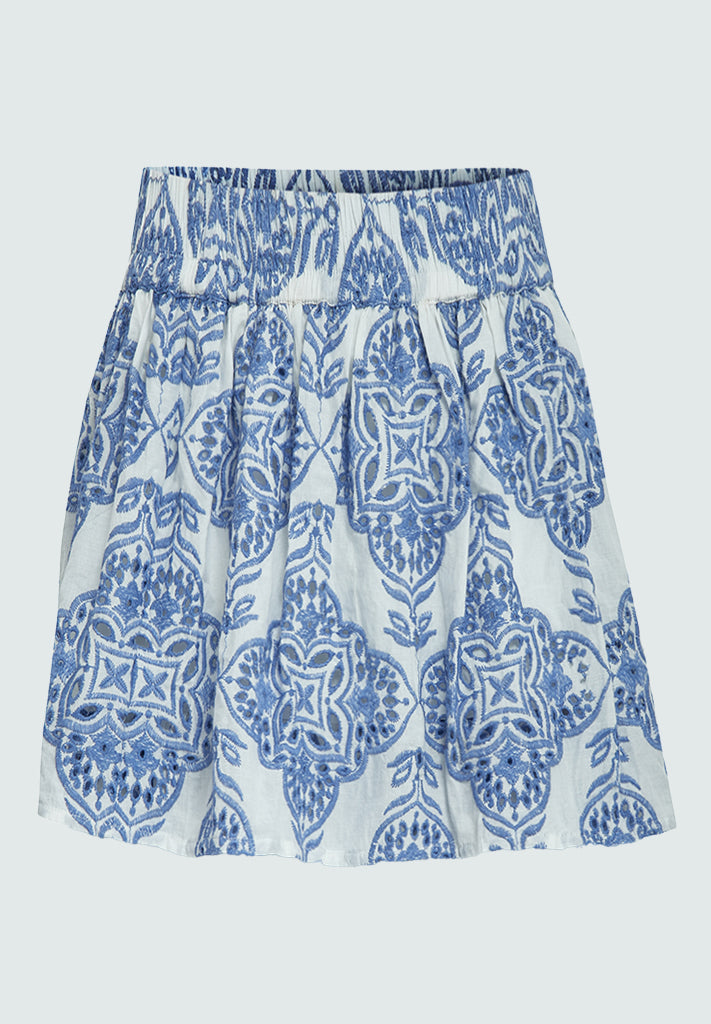 Minus MSAlina Short Skirt Nederdele 1049E Vista Blue Emb.