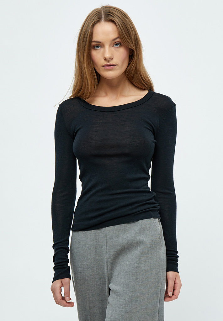 Minus MSCally Uld Top T-Shirt Sort