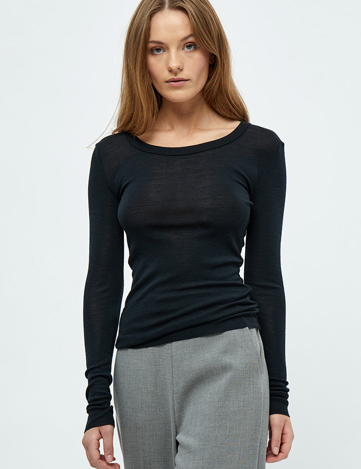 Minus MSCally Uld Top T-Shirt Sort