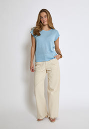 Minus MSCarlina Strik T-Shirt T-Shirt 1048MET Ice Blue Met.
