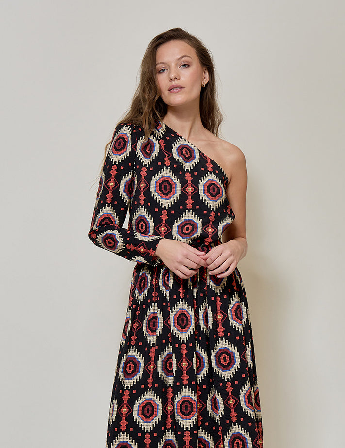 Minus MSCora Bluse Bluser 5061P Madder Brown Print