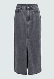 Minus MSDina Nova Midi Nederdel Nederdele 9300 LIGHT GREY WASH