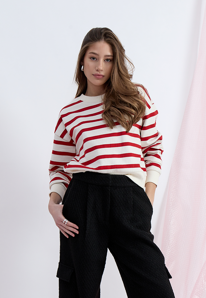 Minus MSEstella Sweat Sweatshirts 4175S Tomato Striped
