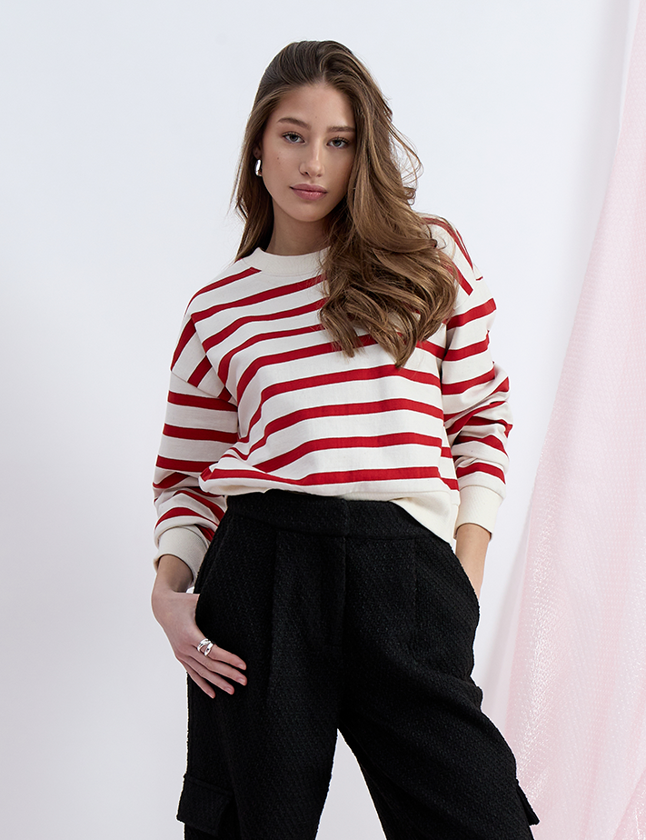 Minus MSEstella Sweat Sweatshirts 4175S Tomato Striped