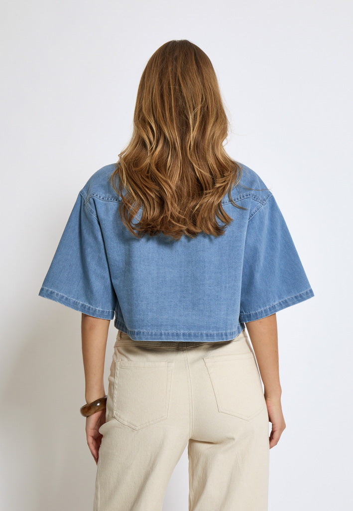 Minus MSEvina Cropped Shirt Skjorter Lyseblå