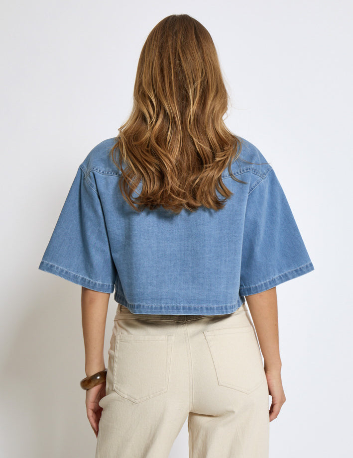 Minus MSEvina Cropped Shirt Skjorter Lyseblå
