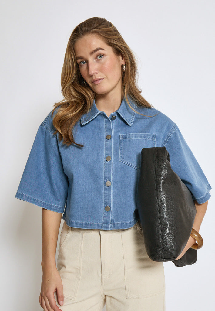 Minus MSEvina Cropped Shirt Skjorter Lyseblå