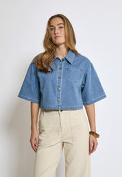 Minus MSEvina Cropped Shirt Skjorter Lyseblå