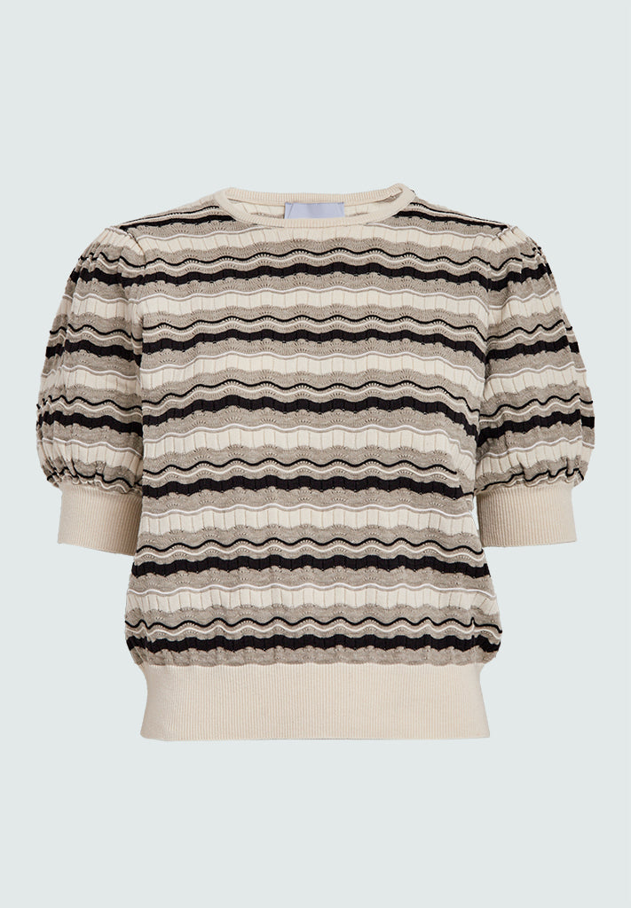 Minus MSEvira Knit T-Shirt Pullover 9015 Sand Gray