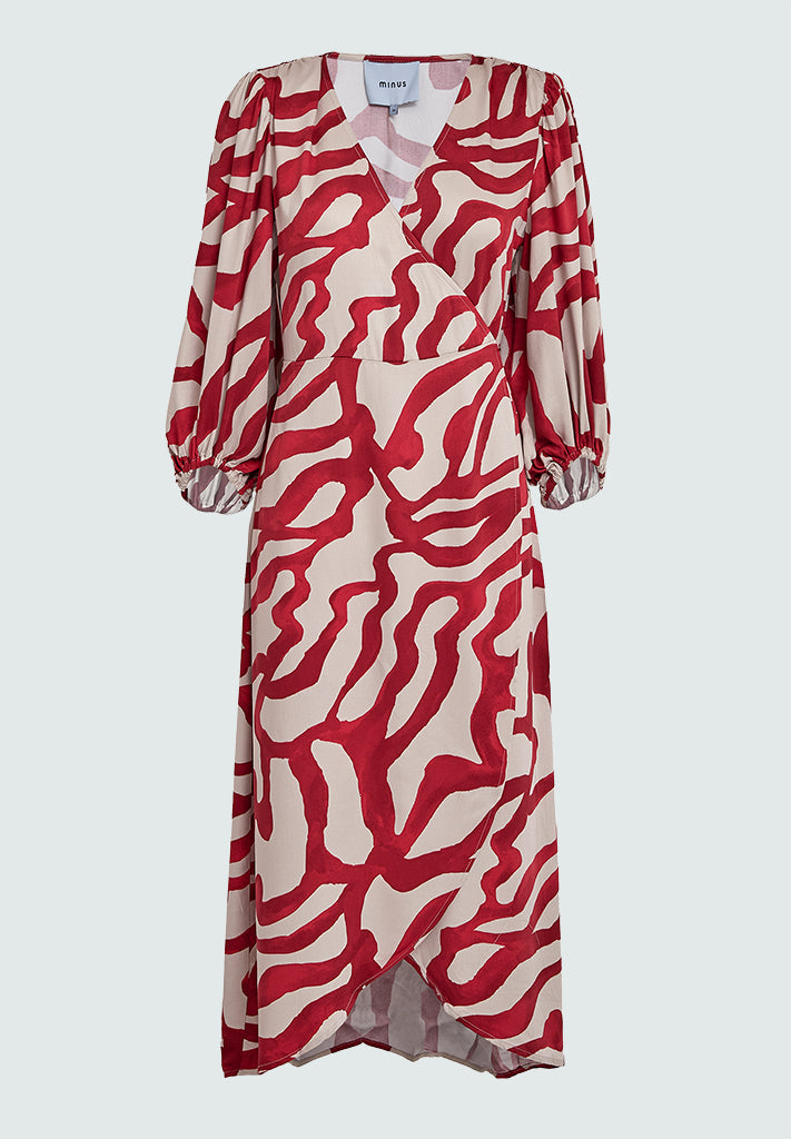 Minus MSJassie Midi Slå-om Kjole Kjoler 6990P Barn Red Print