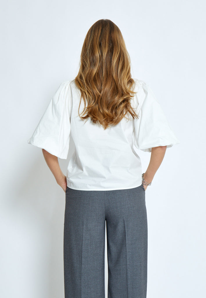 Minus MSJoa Short Sleeve Blouse Bluser 235 Cloud Dancer