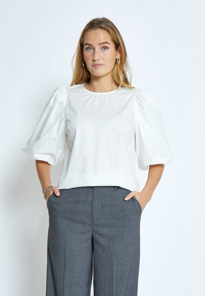 Minus MSJoa Short Sleeve Blouse Bluser 235 Cloud Dancer