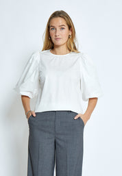 Minus MSJoa Short Sleeve Blouse Bluser 235 Cloud Dancer