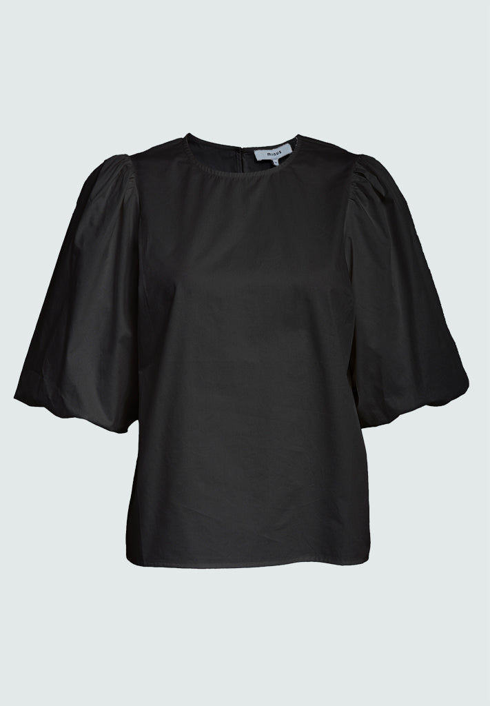 Minus MSJoa Short Sleeve Blouse Bluser Sort