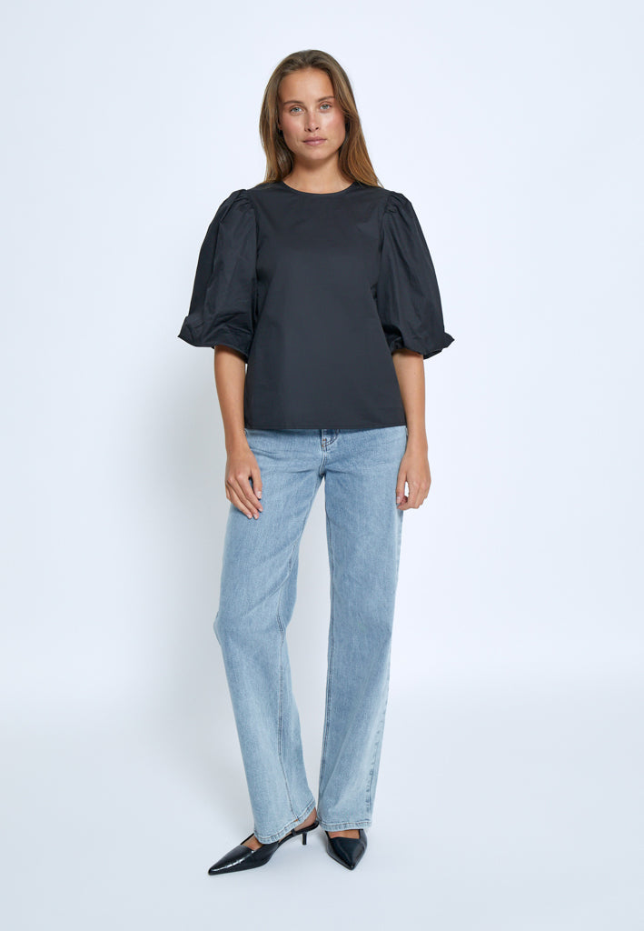 Minus MSJoa Short Sleeve Blouse Bluser Sort