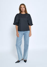 Minus MSJoa Short Sleeve Blouse Bluser Sort