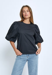 Minus MSJoa Short Sleeve Blouse Bluser Sort