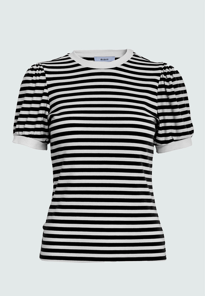 Minus MSJohanna Striped Tee T-Shirt 100S Black Striped