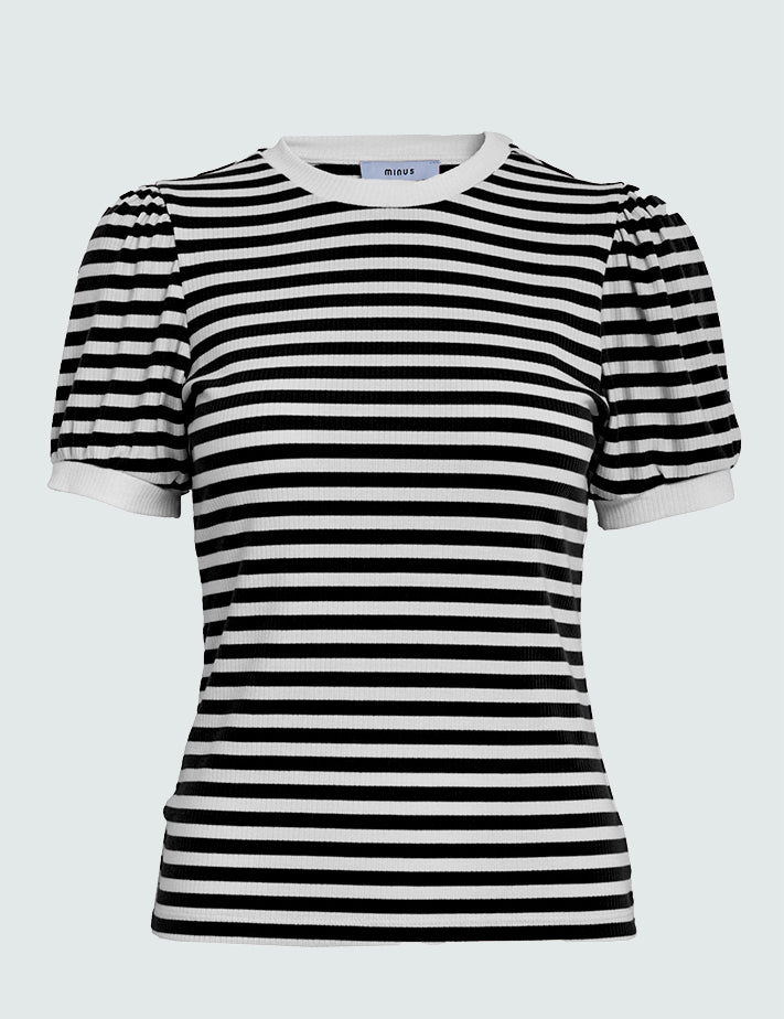Minus MSJohanna Striped Tee T-Shirt 100S Black Striped