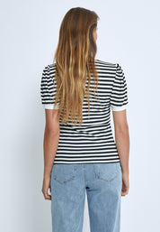 Minus MSJohanna Striped Tee T-Shirt 100S Black Striped