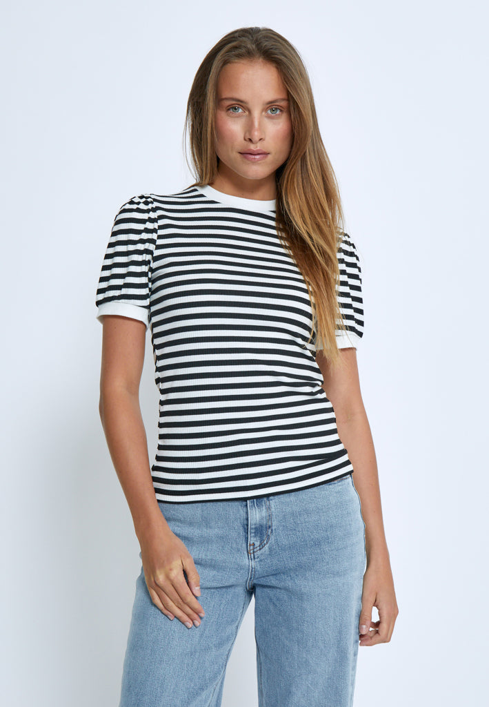 Minus MSJohanna Striped Tee T-Shirt 100S Black Striped