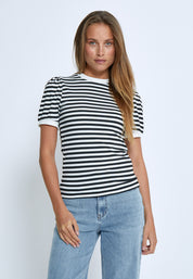 Minus MSJohanna Striped Tee T-Shirt 100S Black Striped