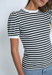 Minus MSJohanna Striped Tee T-Shirt 100S Black Striped