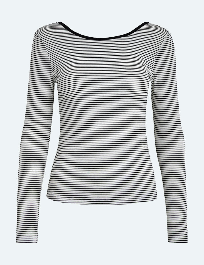Minus MSJuma T-Shirt T-Shirt 235S Cloud Dancer Stripe