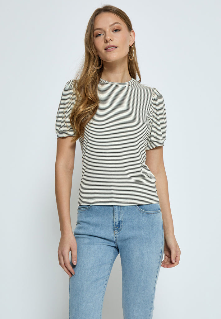 Minus MSJuma T-Shirt T-Shirt 235S Cloud Dancer Stripe