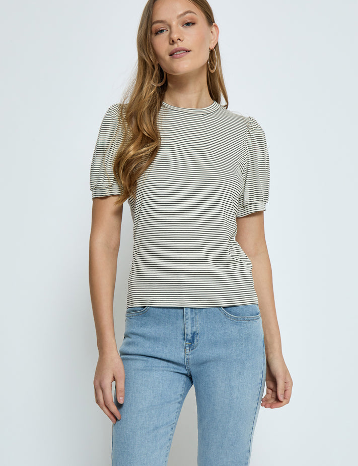 Minus MSJuma T-Shirt T-Shirt 235S Cloud Dancer Stripe