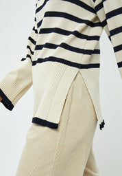 Minus MSLeonie Strik Pullover Pullover 0011S Gardenia Stripe