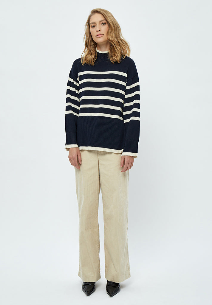 Minus MSLeonie Turtleneck Pullover 1550S NAVY STRIPE