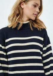 Minus MSLeonie Turtleneck Pullover 1550S NAVY STRIPE