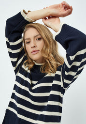 Minus MSLeonie Turtleneck Pullover 1550S NAVY STRIPE