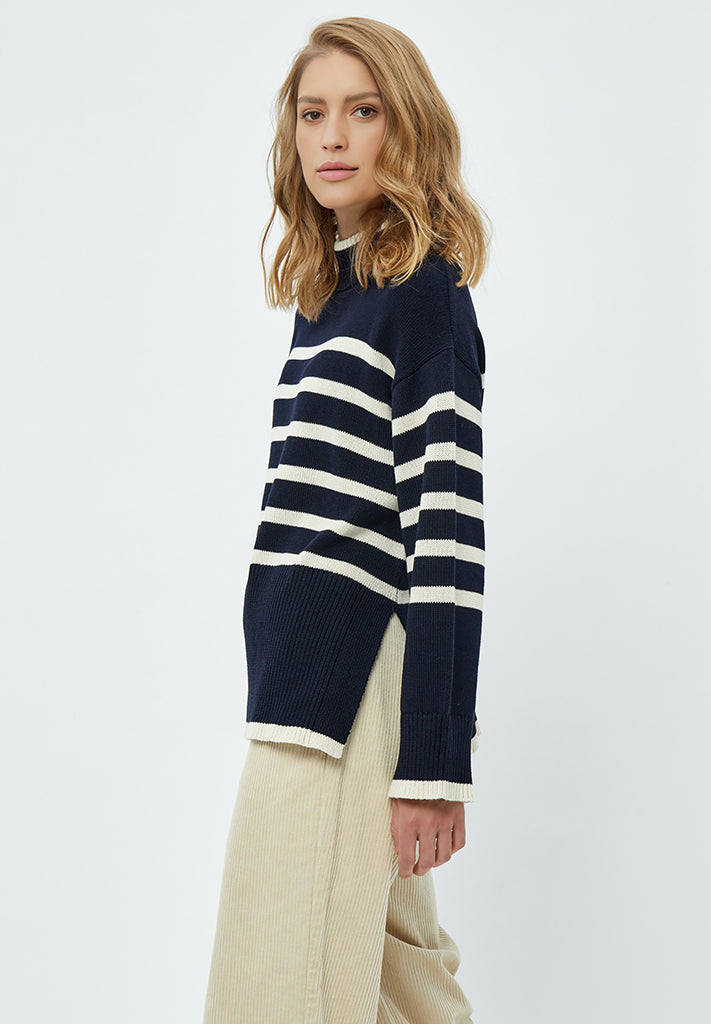 Minus MSLeonie Turtleneck Pullover 1550S NAVY STRIPE