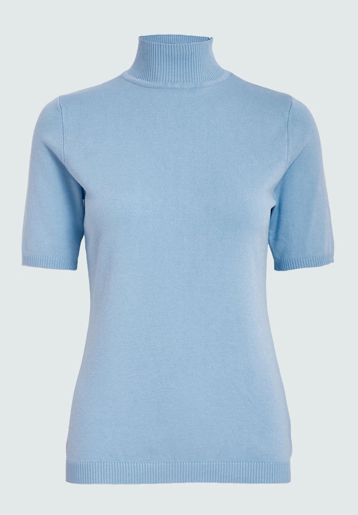 Minus MSLima Rullekrave Strik T-Shirt 1048 Ice Blue